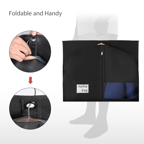 Univivi 10 Pack Suit Bags Garment Bag for Men Storage, 40-Inch Suit Bags for Closet Storage with Clear Window and ID Card Holder for Suit Jacket, Skirt, Shirt and Coat