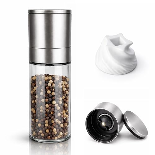 Professional Salt or Pepper Grinder– Stainless Steel Refillable Pepper Mill