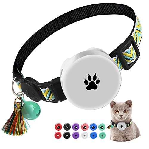 yiliuoer Airtag �L��ցAApple Air Tag Cat ��� �V���R���G�A�^�O�z���_�[�P�[�X�A�y�ʃg���b�J�[�L��� ���̎q �j�̎q �L �q�L �q�� (�z���C�g)