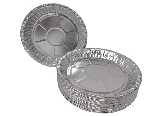 Lot de 12 plaques à tarte rondes en aluminium 25 cm pour barbecue, four, friteuse, 248 x 25 mm