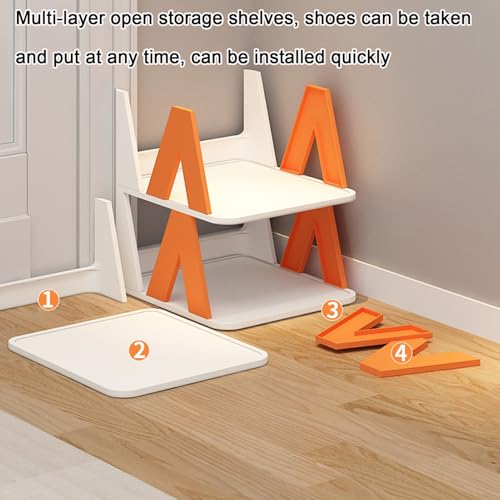 Étagère à chaussures étroite design plastique rigide multicouche pour salon - 6