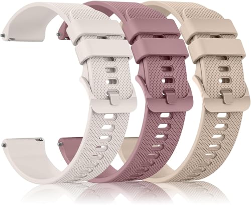 20mm Bracelet Silicone pour Garmin Forerunner 55/165/245/645/Vivoactive 6/5/Garmin Venu/Venu 2 Plus/Amazfit Active 2/Active/Polar Ignite 3/lgnite 2/Unite/COROS APEX 2/Pace 2 Bracelet (APack)