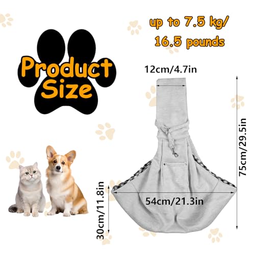 Hundetragetasche Welpen,Hunde Tragetasche Hundetasche für Kleine Hunde 7.5kg,mit Sicherheitsschnalle,Grau Verstellbar Wendbarer Transporttasche für Outdoor-Gehen, Reisen, Einkaufen