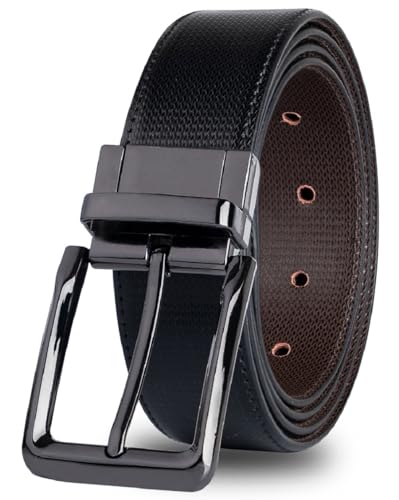 Image of DENIMHOLIC Reversible PU Leather Formal Belts For Men