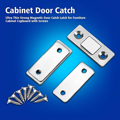 Yosoo 2 Pcs Magnetic Door Catch Latch Ultra,Thin Furniture Catch With Screws,For Home Cabinet Cupboard #TOP1