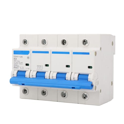 Disjoncteur 4 pôles 400V 80A rail DIN pour protection électrique - 6