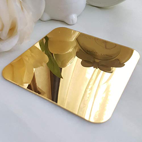 Image of Bikri Kendra - Feather Golden - 3D Acrylic Mirror Murals Wall Stickers - B07DNF6KRZ, Feather, Pack of 1