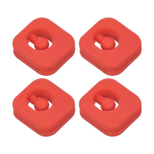 M METERXITY 4 Pack Tennis Vibration Dampener - Square Shock Absorber, Silicone Racket String Damping, Apply to Tennis Racket (2.2cm, Red)