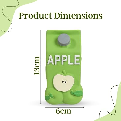 Image of Foodie Puppies Natural Latex Squeaky Play Drink Chew Toy - (Apple Juice Toy) for Small to Medium Dogs | Durable, Interactive, Fetch & Chew Safe Play Toy | Reduce Separation Anxiety