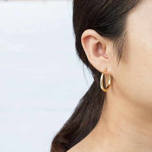Philip Jones Gold Plated 25mm Hoop Earrings - Image 3