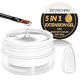 ZEYACHAN Gel de Extensión de Uñas 5 IN 1- Sin TPO- Builder Gel Uñas Autonivelante UV/LED para la Construcción y Modelado, Refuerzo, Reparación y Extensión de Uñas - Larga Duración - 20 ml (Clear)