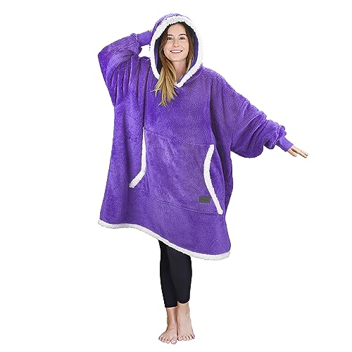 Catalonia Classy Couverture à capuche Sherpa surdimensionnée, chaude et douillette avec manches et capuche, couverture à capuche surdimensionnée,...