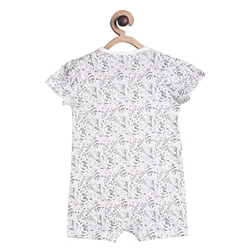 Image of miniklub Baby Front Open Round Neck Short Sleeve Knitted Cotton Multi Color Romper, Pack Of 2 (9-12M)