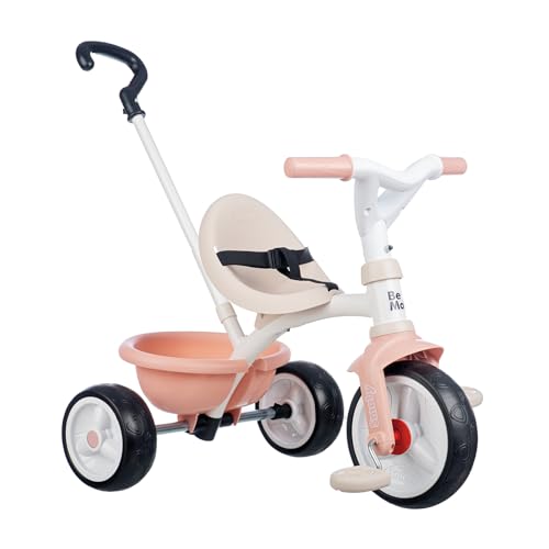 Smoby - Be Move Rosé - Kinderdreirad mit Schubstange, Sitz mit Sicherheitsgurt, Metallrahmen, Pedal-Freilauf, für Kinder ab 15 Monaten