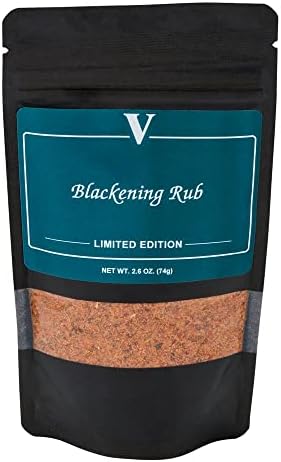 Blackening Rub - 2.6 Ounce Resealable Pouch – Perfect for blackened fish, chicken, pork or steak. Elevate your taco, fajita, gumbo or grilling game.
