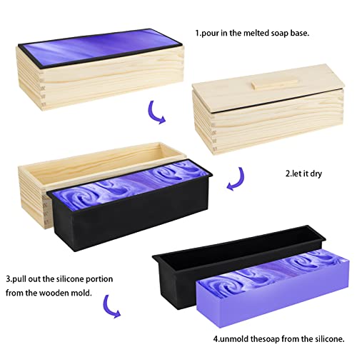 2Pack 42 Oz Flexible Rectangular Silicone Soap Loaf Molds Kit With Wood Box For Cp And Mp Making Supplies #TOP3