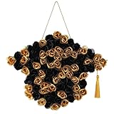 Wavyknot Graduation Wreath for Door Gold and Black Graduation Decoration 2026 Floral Wreath Hanging Decor for Front Door Porch Window Wall College High School Ceremony Party Supplies