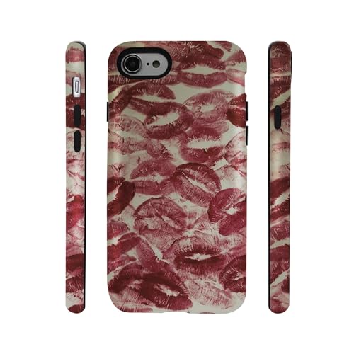 qizjio Lips Phone Case Shockproof Protective Kiss Lipgloss Phone Cover for iPhone 7/8/SE