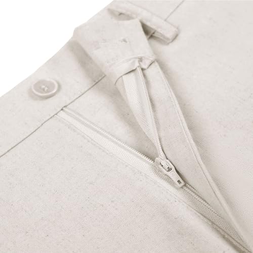 Image of Boys' Linen Pants Lightweight Flat Front Dress Pants Kids School Uniform