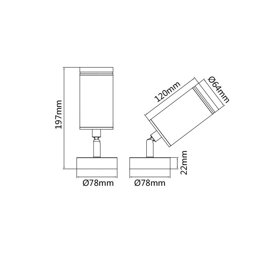 MMRTDJDR Oprawa LED 10W z mocowaniem typu Downlight IP65 Wodoodporna, przeciwmgielna Reflektor z regulowanym kątem Kinkiet Led sufitowa Zewnętrzny reflektor ogrodowy Zmywarka ścienna do łazienki