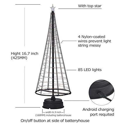 Roll Over Image To Zoom In Mini Christmas Tree ,Christmas Decoriations,Contemporary Tree Lighted With Battery(Not Included) And Usb ,Indoor For Room, Christmas Festival Black& L #TOP5