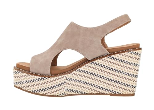 Corkys Footwear Sandalias de cuña Freddie para mujer con tacón de 3.75 pulgadas y plataforma de 2 pulgadas, plantillas de EVA que mejoran la comodidad y elegante diseño inferior envuelto en yute,