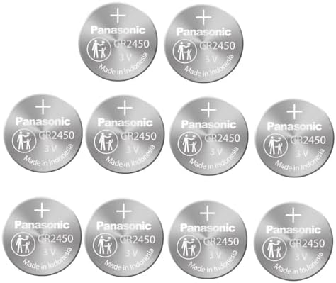 Panasonic CR2450 3V Lithium Battery 2PACK X (5PCS)= 10 Pcs Batteries