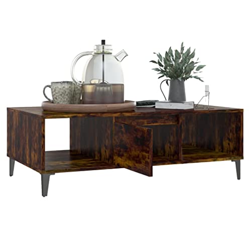 Mesa de centro de roble ahumado de facil limpieza para el hogar 6