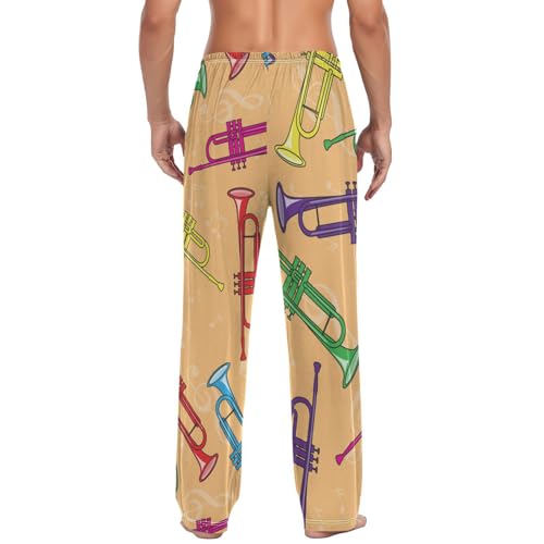 Colorful Trumpets Music Men's Pajama Pants, S M L XL XXL2