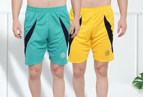 Image of DIA A DIA Men's Polycotton Running Sports Gym Shorts Pack of 2