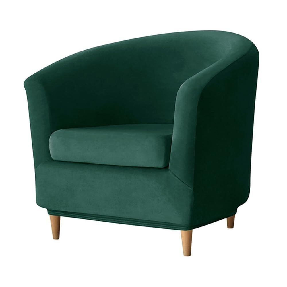 Copripoltrona Chesterfield 1 posto Copripoltrona in velluto 2 pezzi Copripoltrona elasticizzato di Tullsta Club Copripoltrona da cocktail(Dark Green)