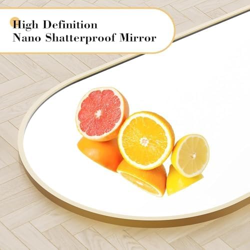 OLIXIS Arched Full Length Mirror for Bedroom, 58"x19" Full Body Mirror with Stand, Hanging or Leaning for Wall, Aluminum Alloy Thin Frame Floor Standing for Living Room, Long, Gold - Image 8