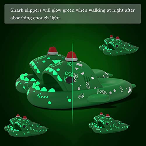 LELEBEAR Luminous Shark Slippers, Spooky Glow In The Dark Slides For Men & Women, Christmas Shark Slides3