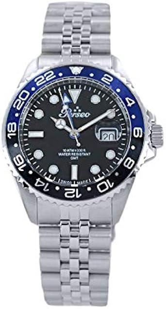 Orologio Uomo Perseo Trestelle 6790 modello GMT Sub marino acciaio 10 Bar  (Lunetta Blu Nera) : Amazon.it: Orologi