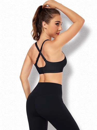 IBL BePower Sports Bras for Women Molded Cup, Full Coverage Converted Adjustable Straps for Training Running4