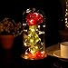Beauty and The Beast Rose, Red Silk Rose with Petals in a Glass Dome, Rose for Birthday, Anniversary, Wedding