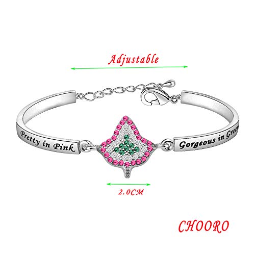 CHOORO Pretty In Pink Gorgeous In Green Zircon Bracelet Leaf Bracelet2