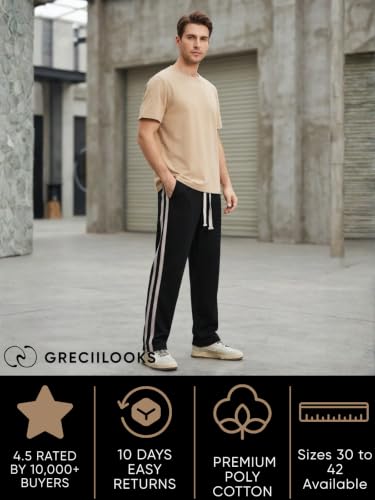 Image of GRECIILOOKS Men's Loose Mid Rise Casual Trousers Pants | Regular | Sports Stylish Track Pant | Sweatpants (Available in Plus Size)