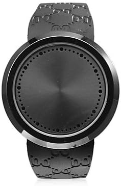 Unisex Touch Screen Blue LED Flashing Black Silicone Band Wrist Watch #00194844