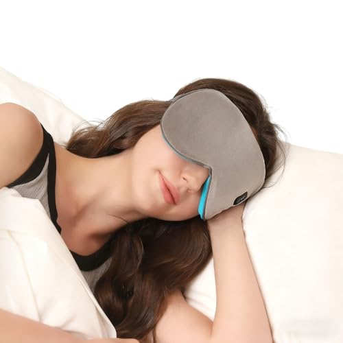 ホットアイマスク 充電式 睡眠用 押しで始まる目元エステ 3段階温度・時間調整 100%遮光 シルク Type C充電口 80g軽量 睡眠用 (グレー)