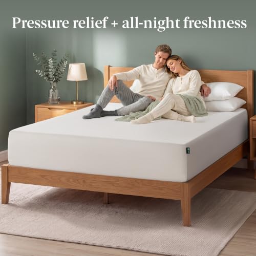 Image of Zinus 12 Inch Queen Green Tea Memory Foam Mattress, Medium Firm Feel | Pressure-Relieving Comfort & Full-Body Support, Naturally Fresh, CertiPUR-US & OEKO-TEX Certified Safe Materials