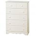South Shore 11411 Summer Breeze 5-Drawer Chest, White Wash