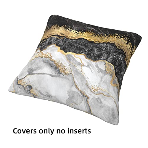 Ansoela Gold And Black Grey Throw Pillow Covers Set Of 4 Marble Texture Decorative Pillow Cases For Bedroom Living Room Decor Home Couch Sofa 18X18 Square Cushion Cover #TOP2