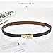 FENLDY Adjustable Thin Belts For Womens Skinny Belts For Dresses Womens Solid Color Alloy Turn Lock Belts For Jeans (Black belt gold buckle)