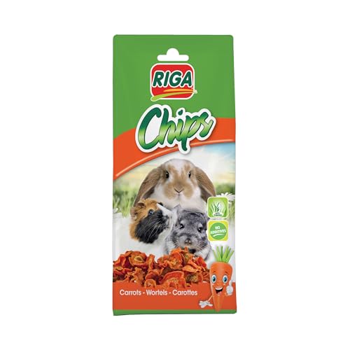 Riga - Chips De Carotte Séchée - Friandise Naturelle pour Rongeurs - Riche en Vitamines Et Minéraux - sans Additifs - Idéale pour l’Usure des Dents - 50G