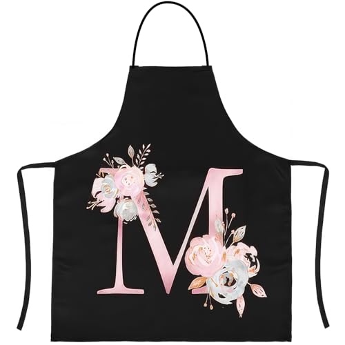 LECTNORE Schürze, schwarze Schürze für Frauen, Schürzen zum Kochen, personalisierte Schürze, wasserdichte Schürze, Küchenschürze, Kochschürze für Frauen und Männer (1 Stück-M)