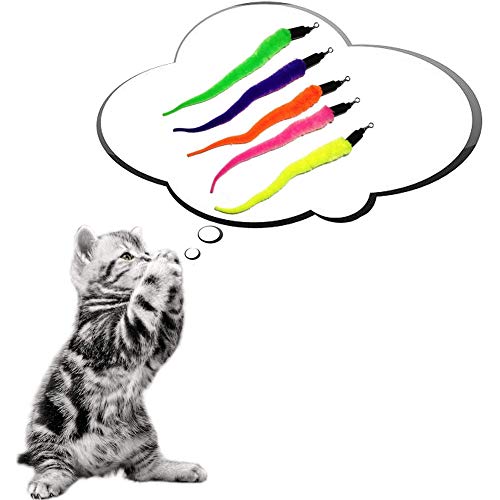 Brinquedos adequados para gatinhos brincarem com minhocas de reposição de 5 peças para gatinhos inte