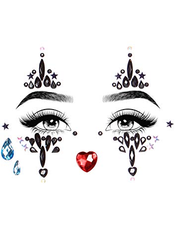 Leg Avenue - Harlequin face jewels sticker, Taille Unique (Multicolore)