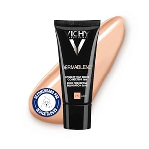 Vichy Base de Maquillaje Fluida Correctora, Alta Cobertura durante 16 horas, Disimula las Imperfecciones, Acabado Mate, Para Todo Tipo de Pieles, Dermablend, Tono: 25 Nude, 30 ml
