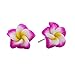 mihihope Hawaiian Foam Artificial Plumeria Earrings Set for Little Girls Kids- Flower Stud Earrings Made of Polymer Clay, Children's Jewelry Set of 6